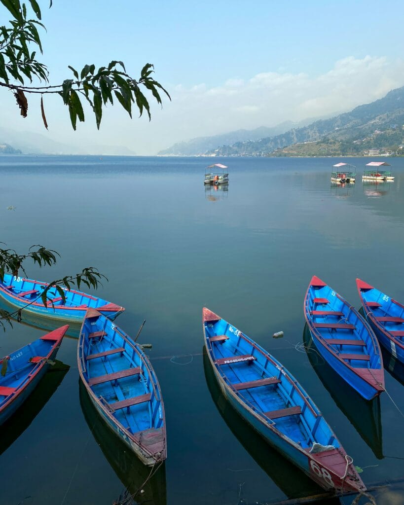 boats in the lake